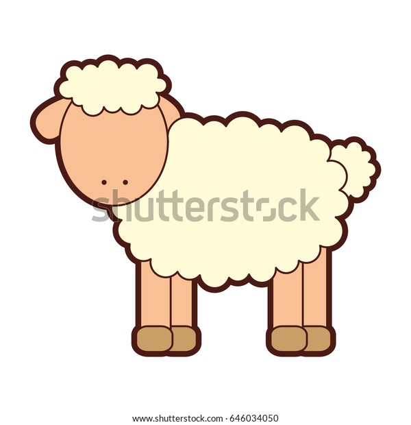 Cute Sheep Drawing Character Stock Vector Royalty Free 646034050 Shutterstock 