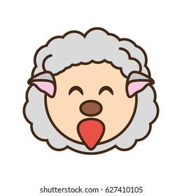 cute sheep face kawaii style