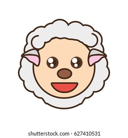 cute sheep face kawaii style