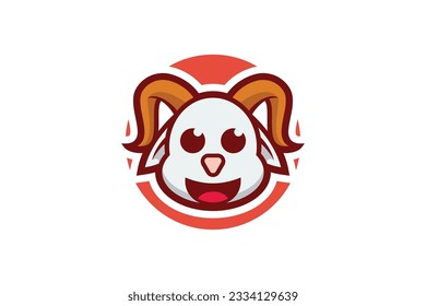 cute sheep face vector template logo design