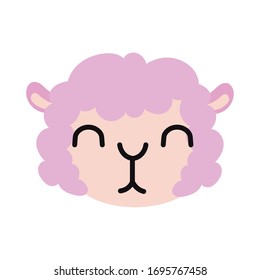 cute sheep farm flat style icon vector illustration design