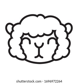 cute sheep farm line style icon vector illustration design