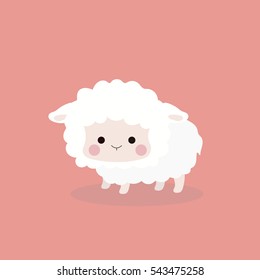 Cute Sheep In Flat Style.