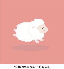 Cute sheep in flat style.
