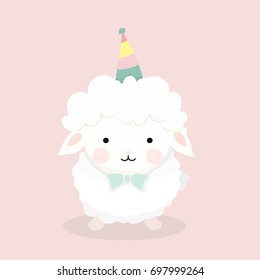 Cute sheep in flat style.