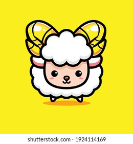cute sheep with golden horns