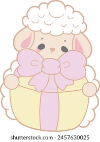 Cute sheep hand drawn emotes icon. Baby sheep illustration activites. Funny sheep clip art elements.