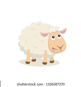 Cute sheep happy vertor