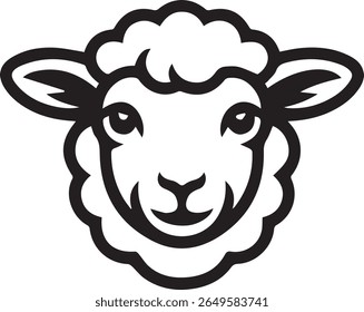 Cute Sheep Head Face Lamb Logo Icon