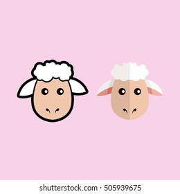 Cute Sheep Head Graphic Vector