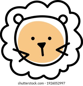 Cute sheep head, illustration, vector on white background.