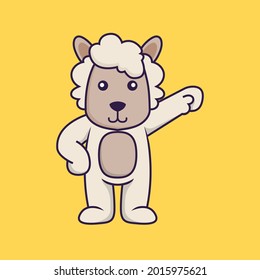 Cute sheep hero. Vector illustration