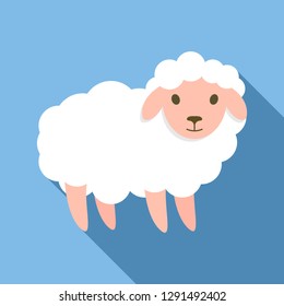 Cute sheep icon. Flat illustration of cute sheep vector icon for web design