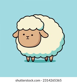 Cute Sheep illustration Sheep kawaii chibi vector drawing style Sheep cartoon