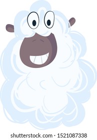 Cute sheep, illustration, vector on white background.