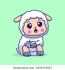 Cute Sheep Injury Sick With Bandage Foot Cartoon Vector 
Icon Illustration. Animal Medical Icon Concept Isolated 
Premium Vector. Flat Cartoon Style
