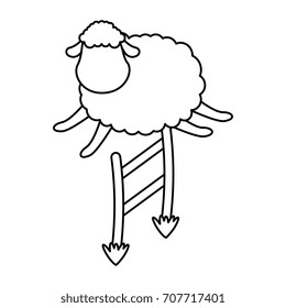 cute sheep jumping the fence
