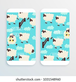 Cute sheep jumping over the fence, vector design