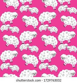 Cute sheep and Lambs babies pattern seamless pattern design. It is great for babies flannels, blankets, bedsheets, or pajamas designs. Try it out funny sheep texture.