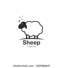 Cute sheep logo vector icon illustration design 