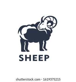 Cute sheep logo vector icon illustration design