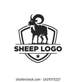 Cute sheep logo vector icon illustration design