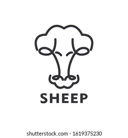 Cute sheep logo vector icon illustration design