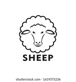 Cute sheep logo vector icon illustration design