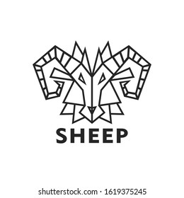 Cute sheep logo vector icon illustration design