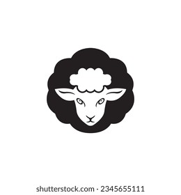 Cute sheep logo vector icon illustration design