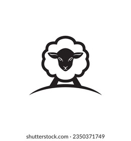 Cute sheep logo vector icon illustration design