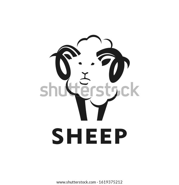 Cute Sheep Logo Vector Icon Illustration Stock Vector (Royalty Free ...