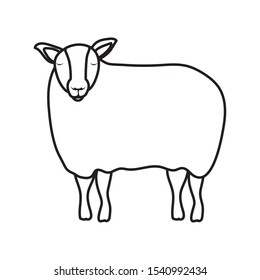 cute sheep manger animal character vector illustration design
