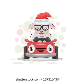 cute sheep mascot cartoon design vector