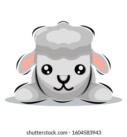 cute sheep mascot design vector premium