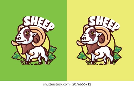 Cute sheep modern illustration vektor for logos and prints Premium Vector
