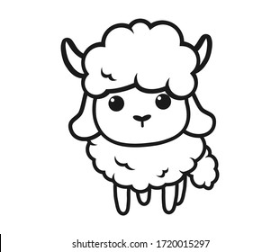 Cute Sheep On White Background Illustration Stock Vector (Royalty Free ...