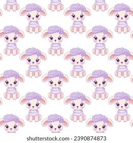 Cute sheep on white background