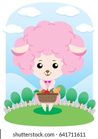 Cute sheep picnic