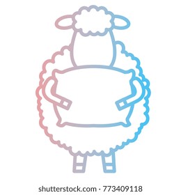 cute sheep with pillow character icon
