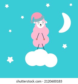 Cute sheep print. Children's collection for clothes, nursery, postcards, posters.