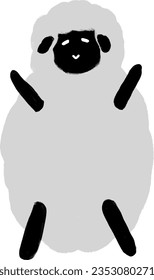 cute sheep relaxing by itself