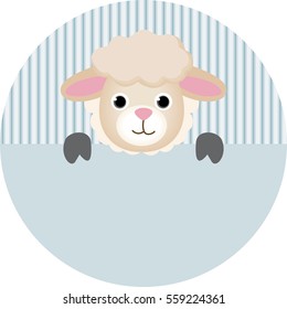 Cute sheep round sticker