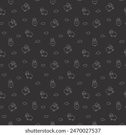 Cute Sheep Seamless Pattern, Cartoon Background vector Illustration.