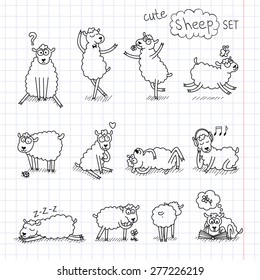 Cute sheep set