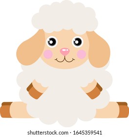 Cute sheep sitting on the floor

