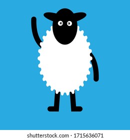 Cute Sheep standing vector design illustration