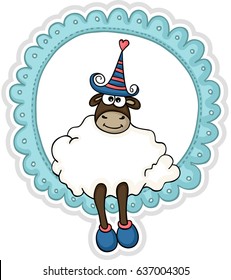 Cute sheep sticker