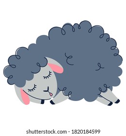 Cute sheep, Sweet dreams, Counting sheeps - Baby nursery collection. Vector