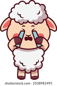 Oveja linda que llora Ilustración